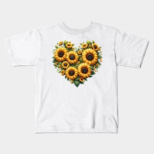 Heart Shaped Flowers Kids T-Shirt